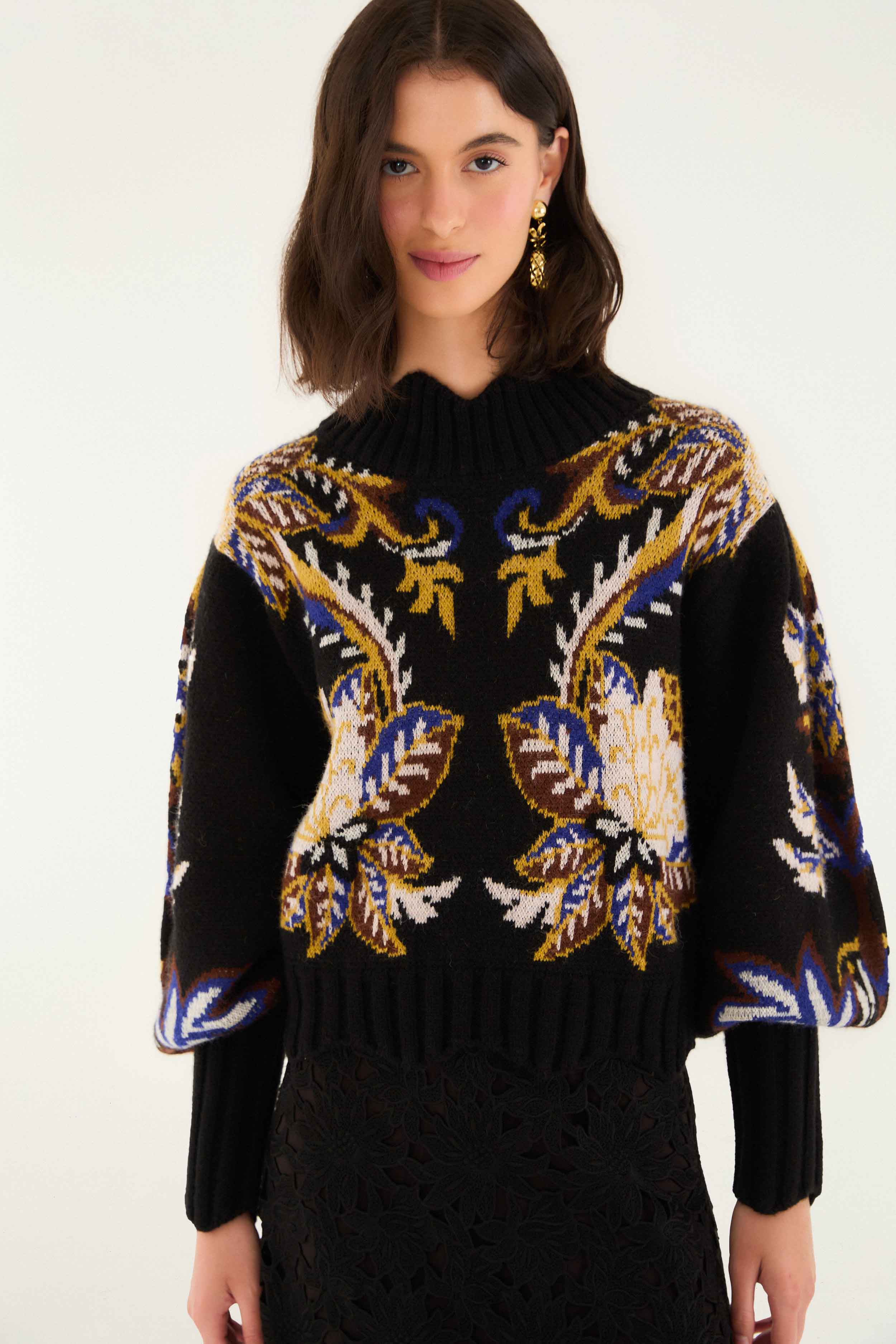 black majestic hearts knit cardigan