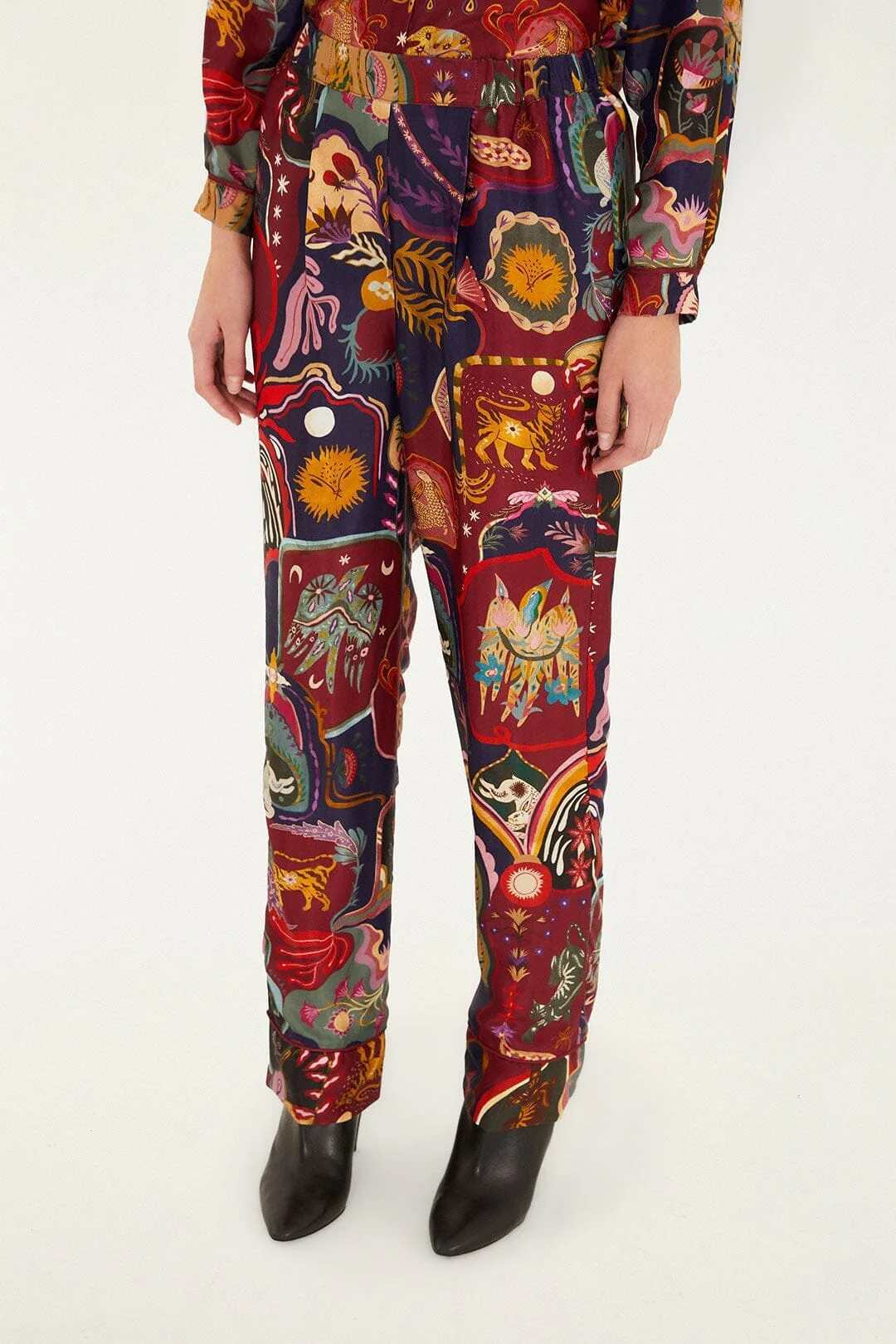 Multicolor Artsy Surreal Land Lenzing™ Ecovero™ Viscose Pants - Image 2