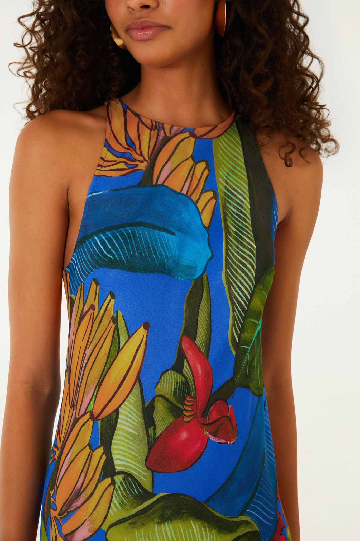 Blue Banana Grapes Sleeveless Lenzing Ecovero Maxi Dress - Image 2