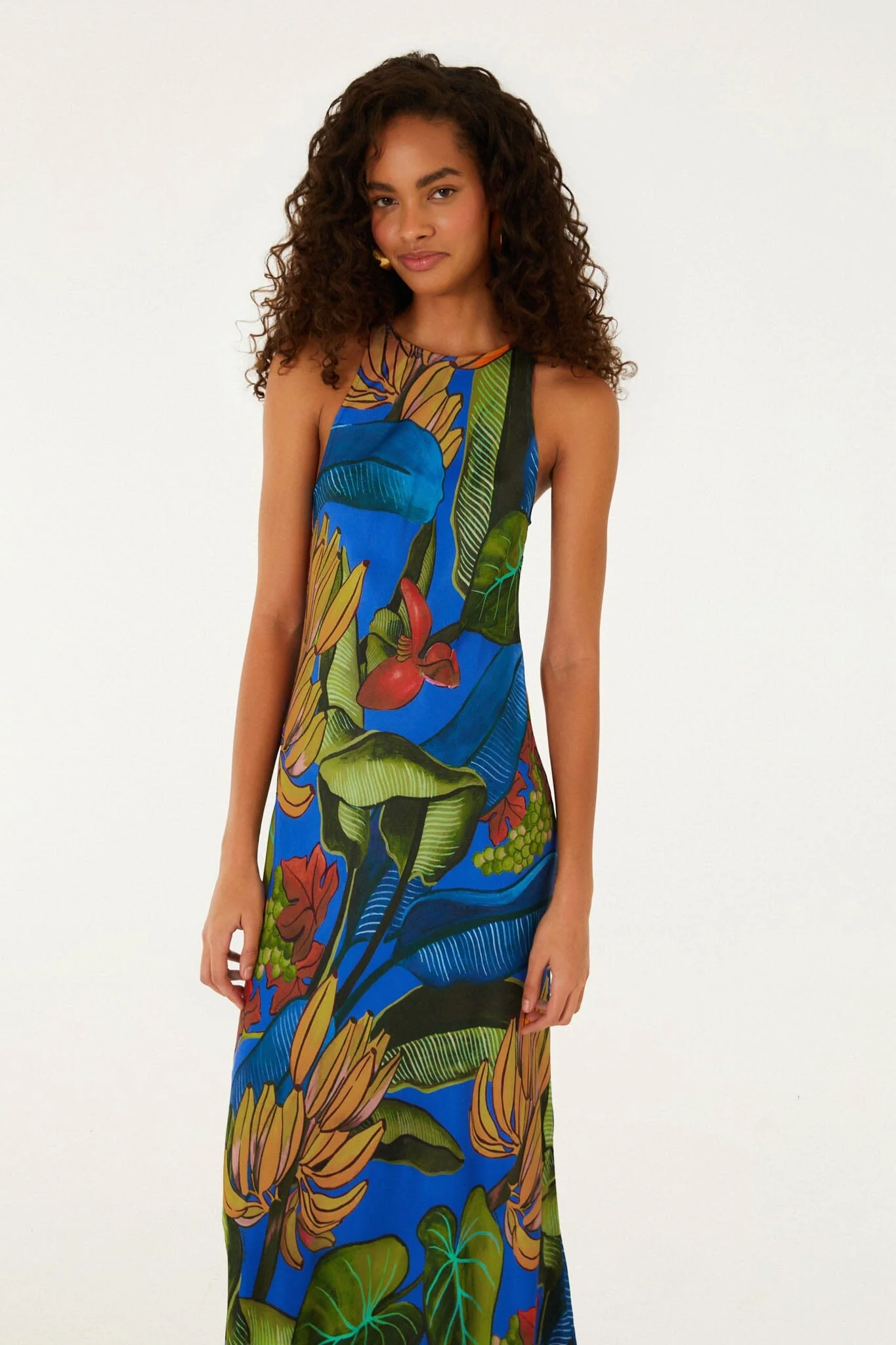 Blue Banana Grapes Sleeveless Lenzing Ecovero Maxi Dress - Image 4