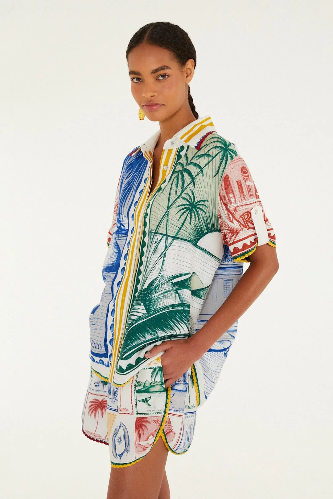 Off-White Brasil Vintage Crochet Lenzing™ Ecovero™ Euroflax™ Shorts