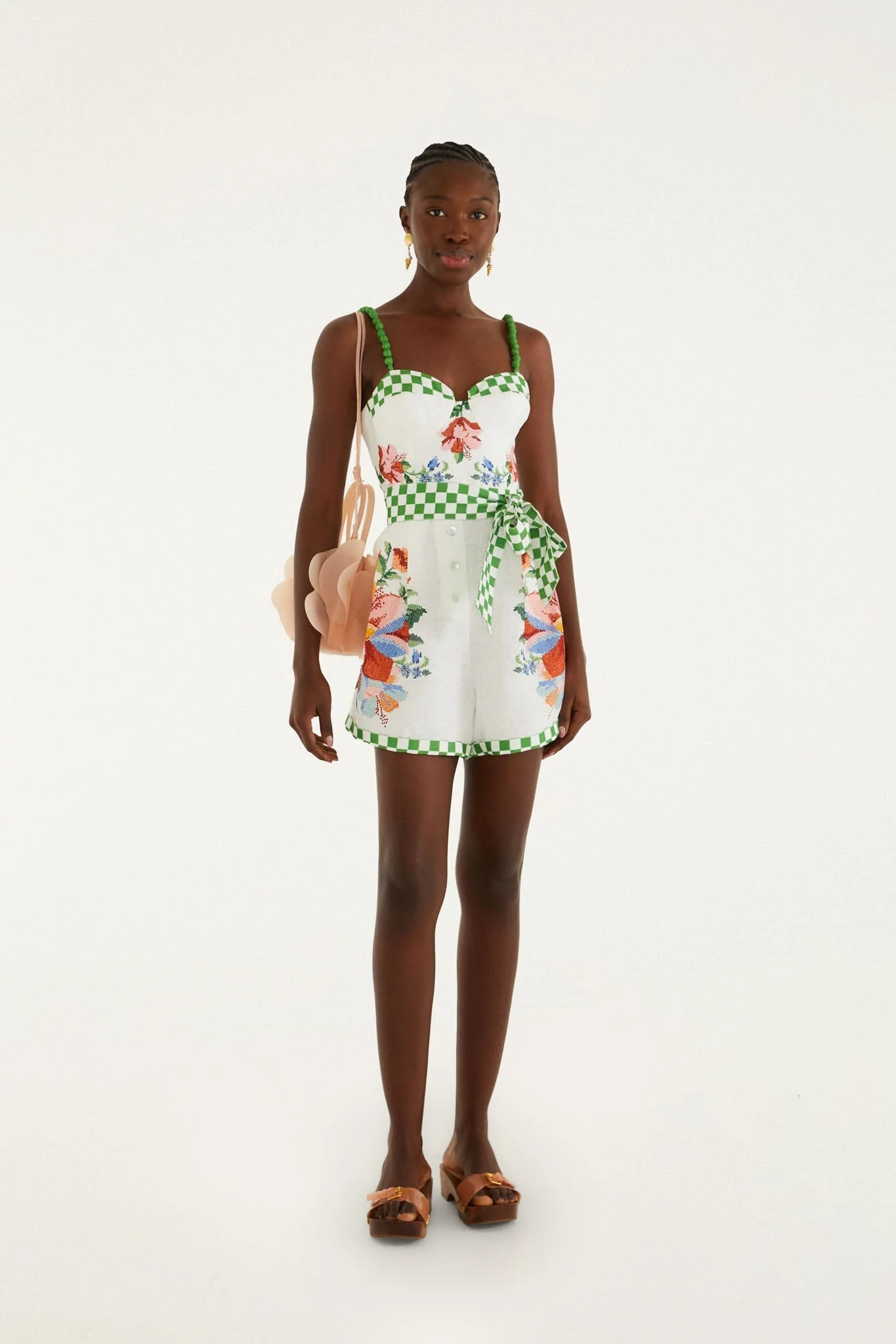 Off-White Calm Breeze Beaded Straps Belted Romper - Image 2