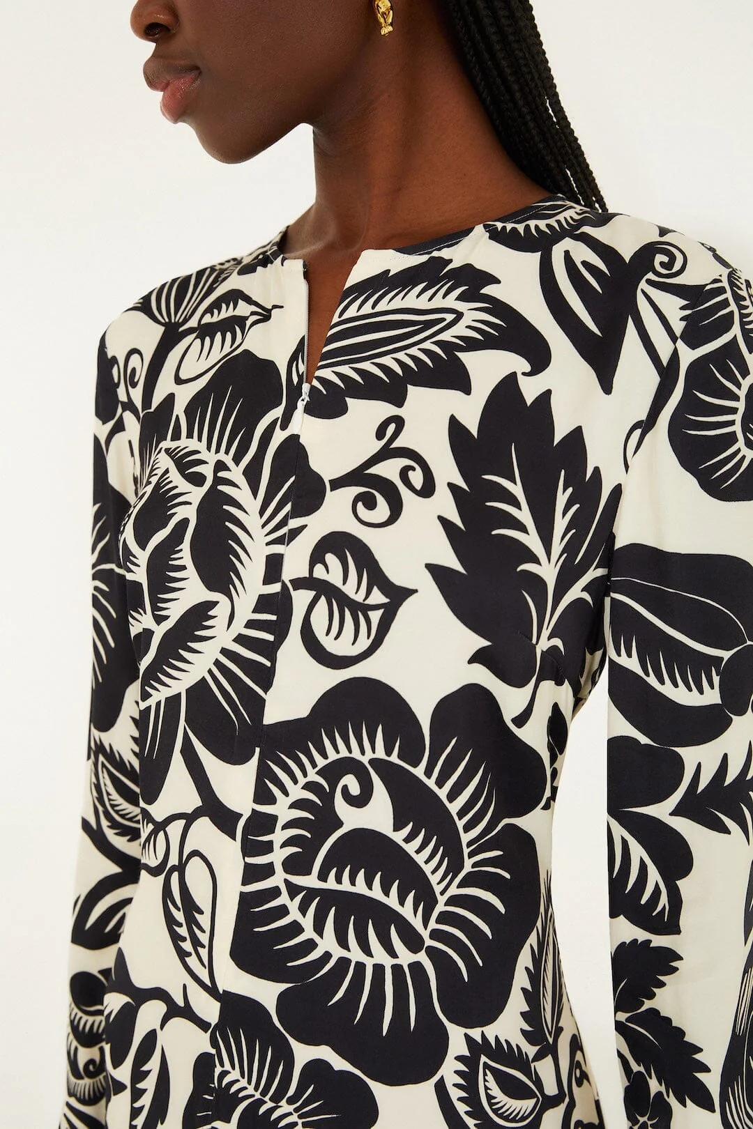 Off-White Cashews And Birds Lenzing™ Ecovero™ Viscose Maxi Dress - Image 2