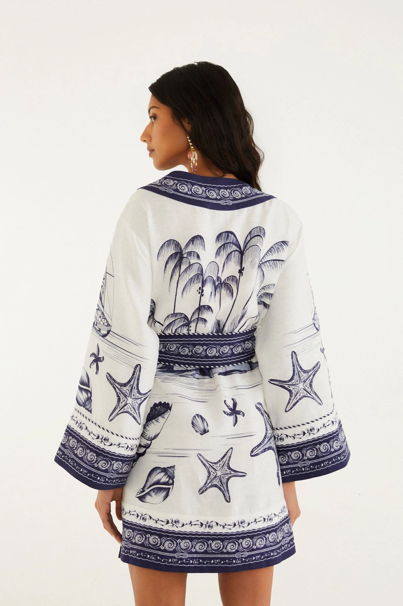 Off-White Coast Scarf Euroflax Premium Linen Mini Dress - Image 3
