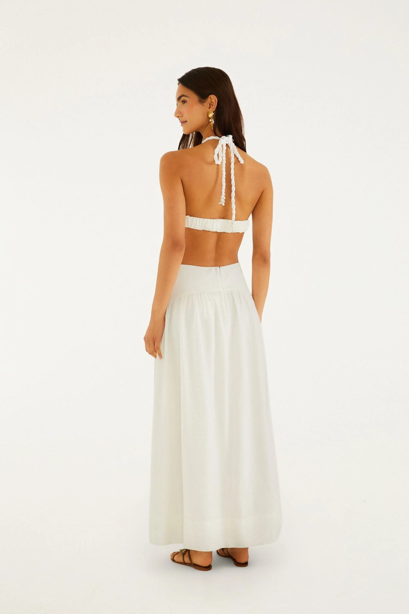 Off-White Coast Stars 3d Bodice Lenzing Ecovero Euroflax Maxi Dress - Image 3