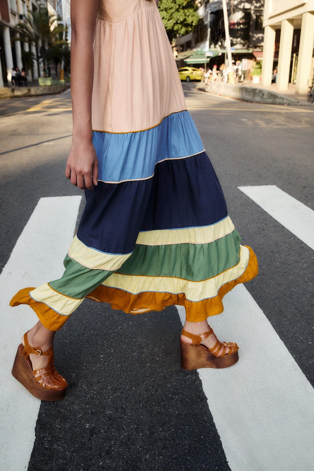 Multicolor Pleats Lenzing™ Ecovero™ Euroflax™ Maxi Dress - Image 2