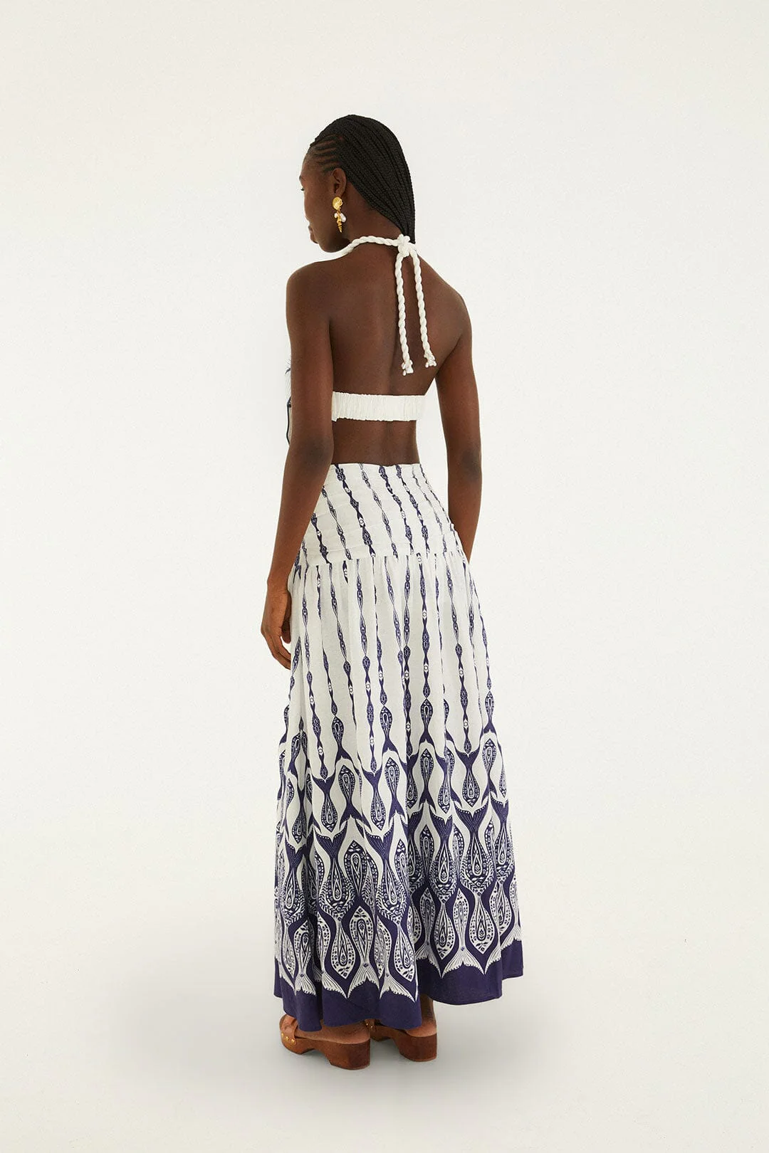Off-White Fishes Flow Lenzing Ecovero Euroflax Maxi Skirt - Image 3