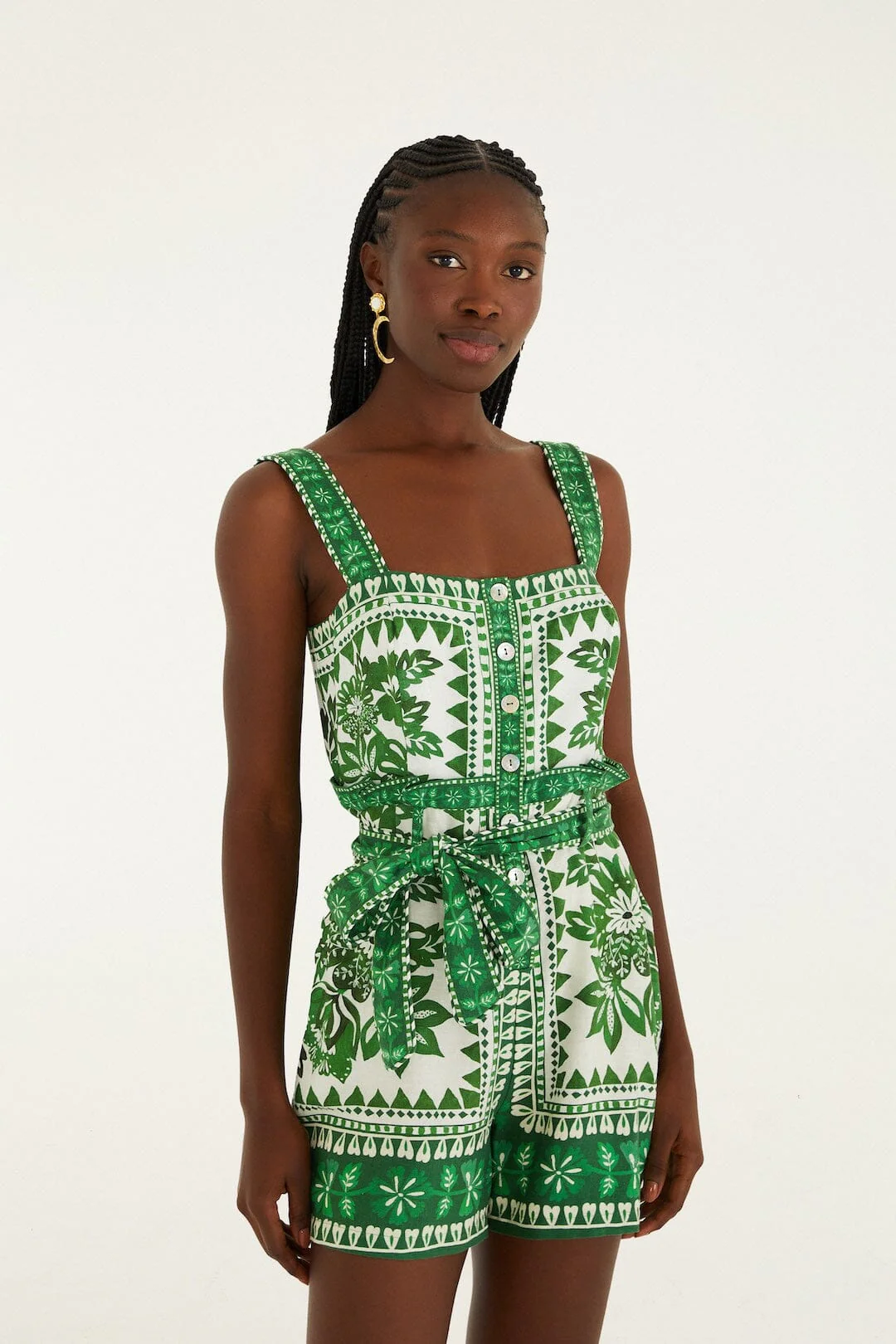 Green Flora Tapestry Lenzing™ Ecovero™ Euroflax™ Romper
