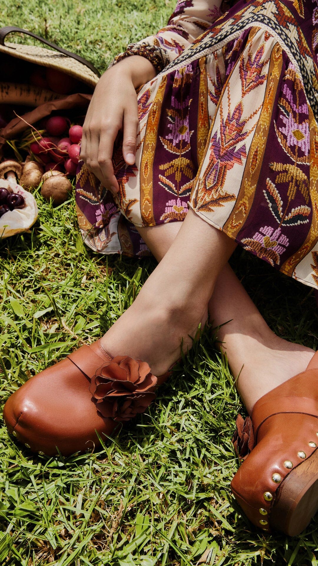 Brown Flower Clog
