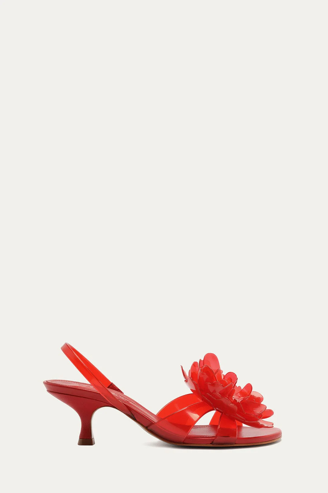 Red Flower Jelly Heeled Sandal