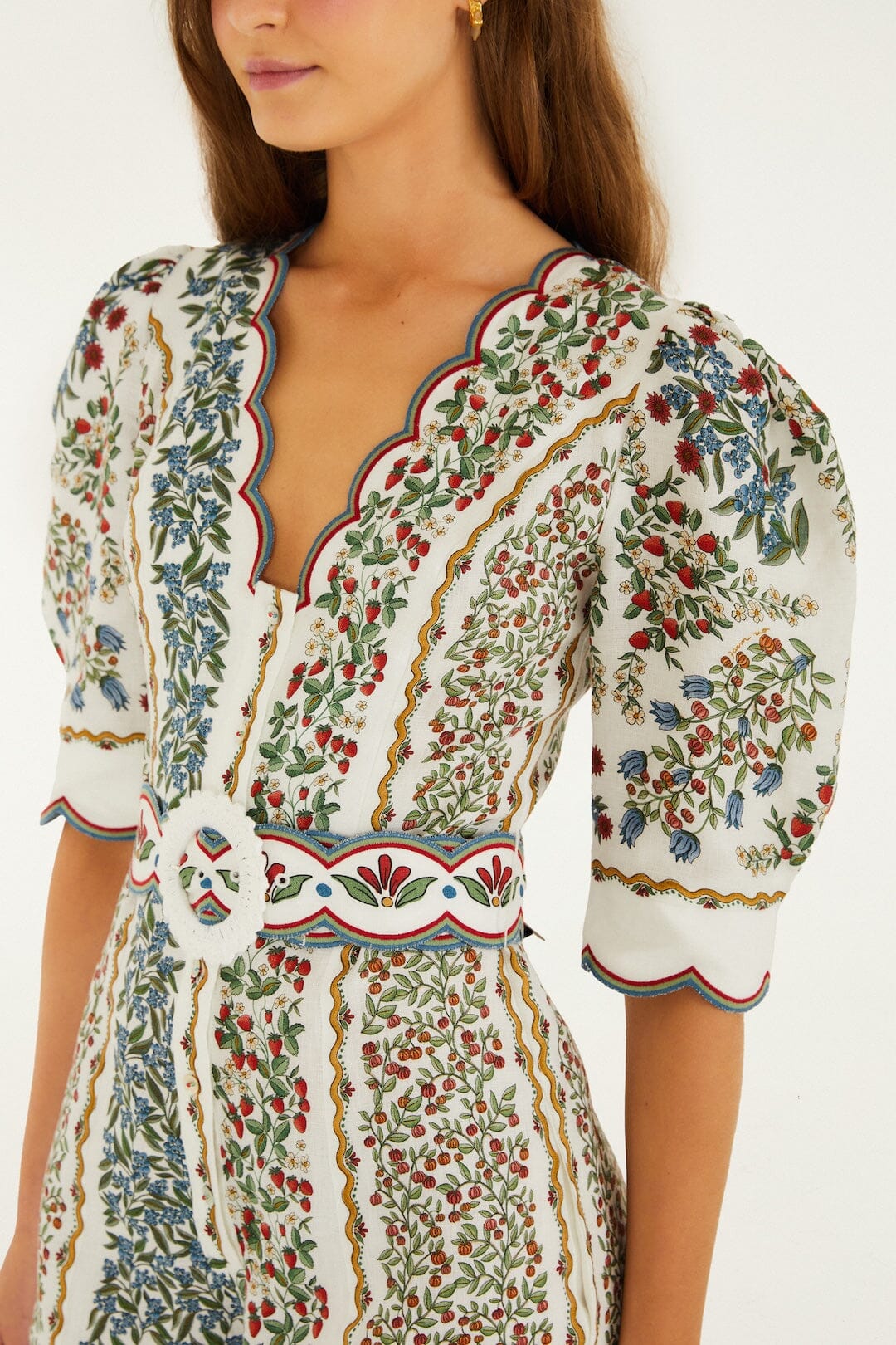 Off-White Fruit Beauty Euroflax™ Premium Linen Mini Cut Out Romper - Image 2