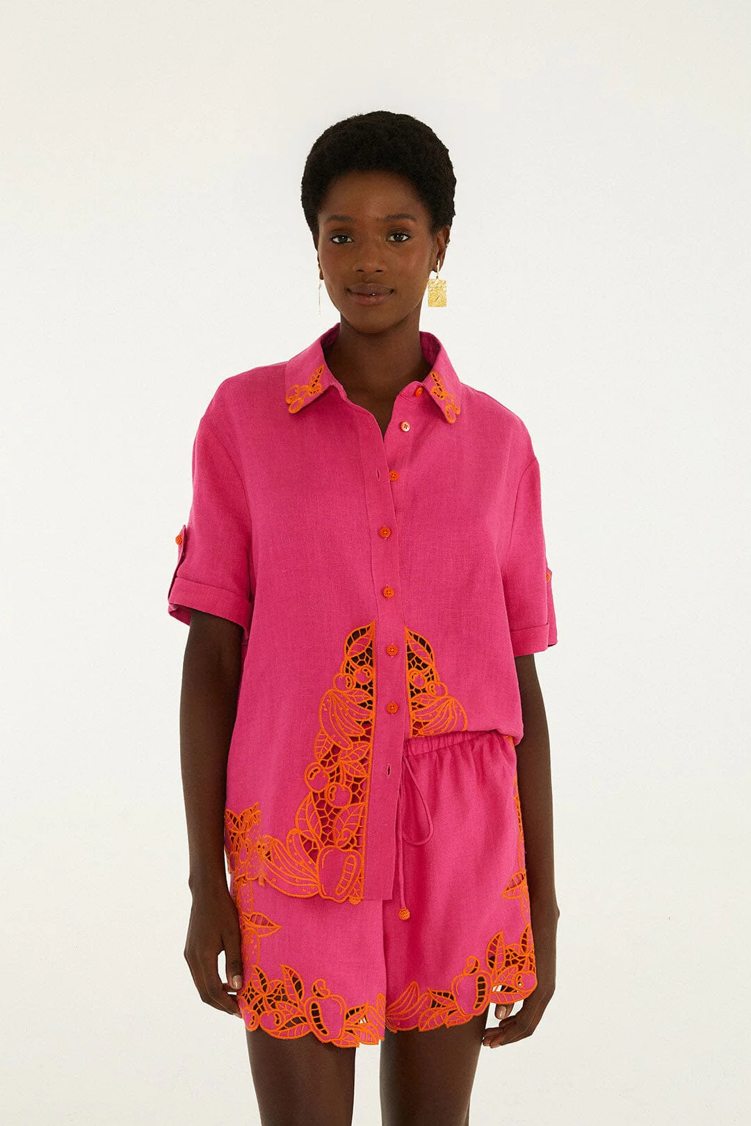 Pink Fruit Richelieu Artisanal Euroflax™ Premium Linen Shorts