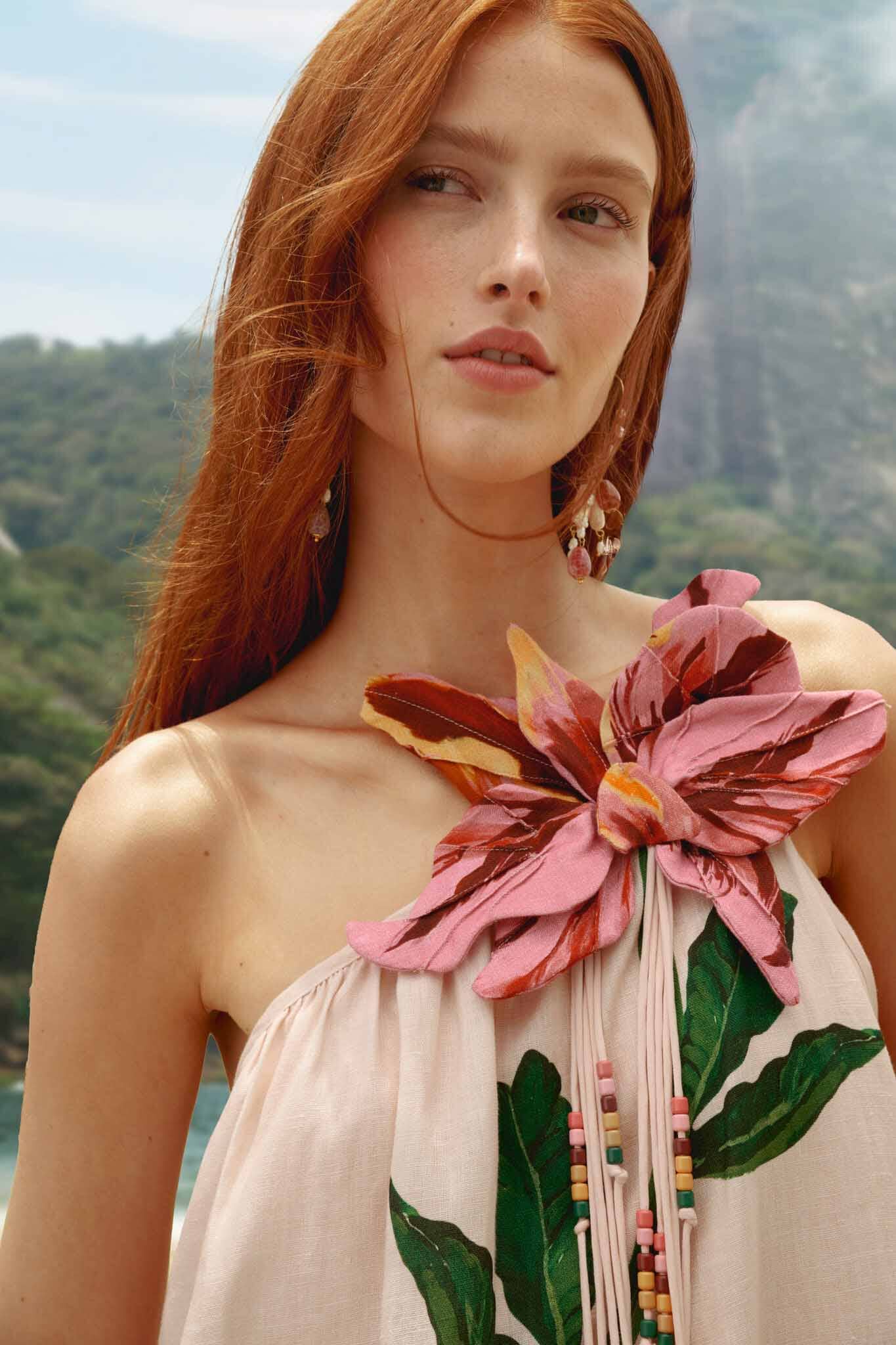 Pink Garden Terrace 3d One-Shoulder Maxi Dress - Image 2