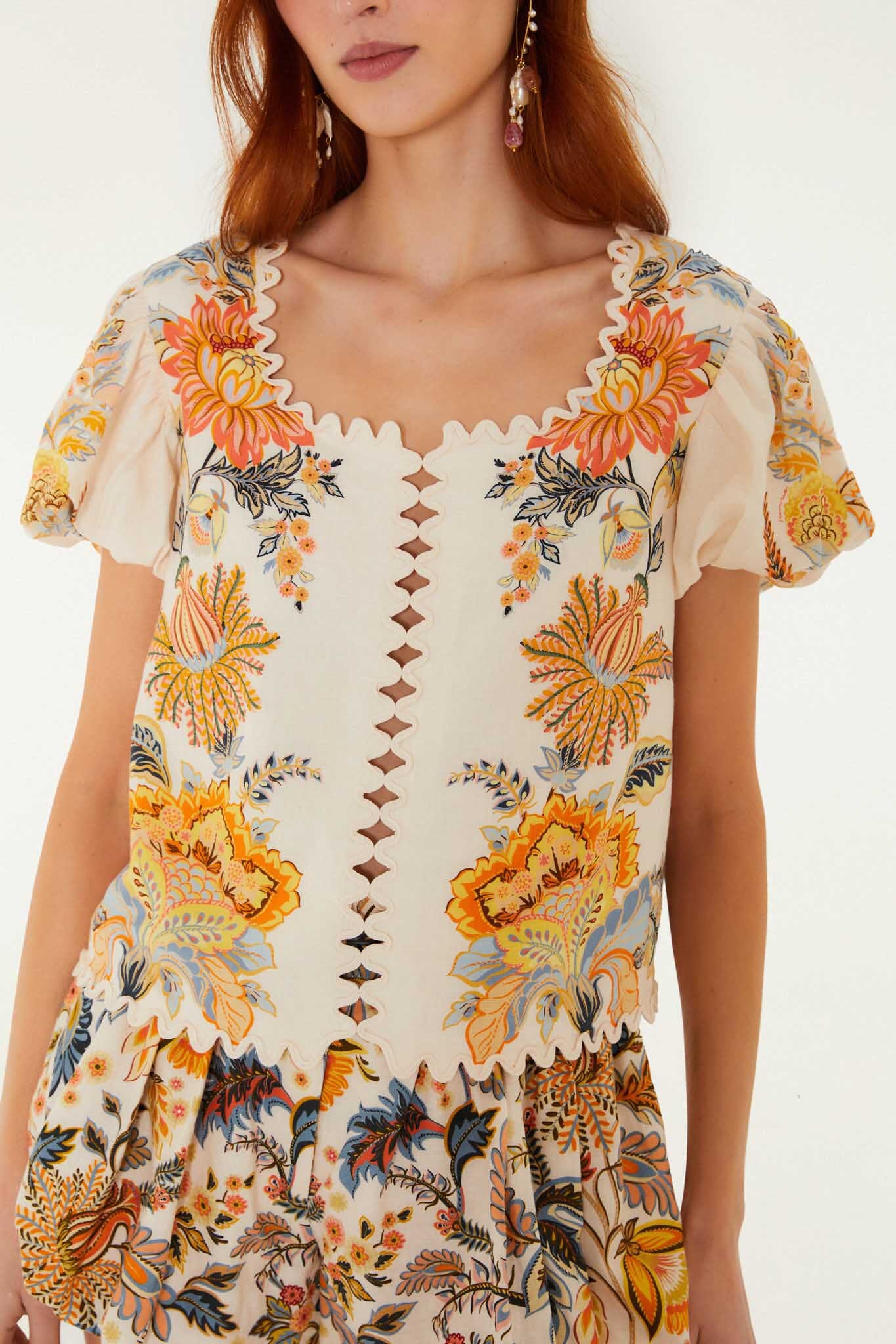 Light Pink Ligia Short Sleeve Lenzing Ecovero Euroflax Blouse - Image 5