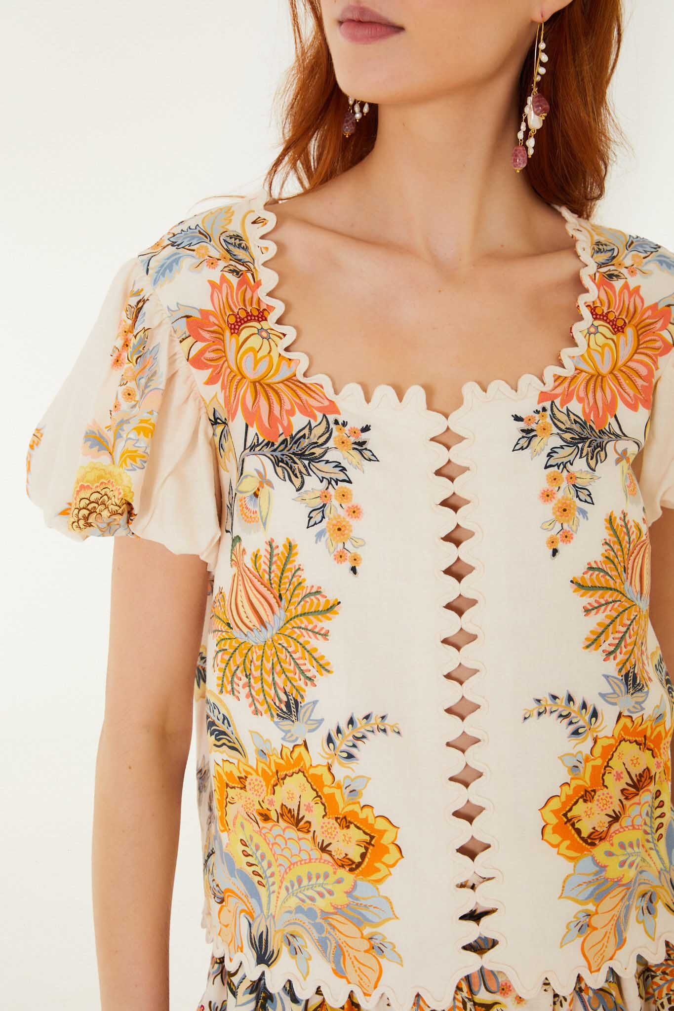 Light Pink Ligia Short Sleeve Lenzing Ecovero Euroflax Blouse - Image 6