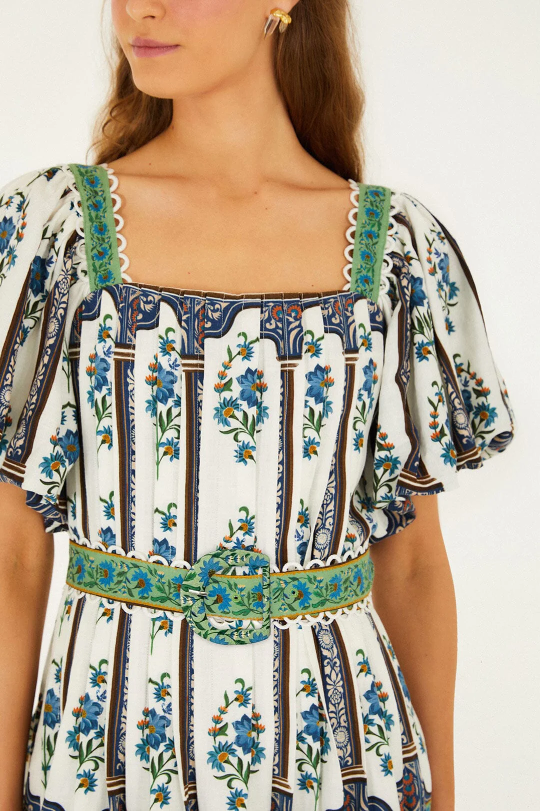 Off-White Manoela Belted Lenzing™ Ecovero™ Euroflax™ Mini Dress - Image 2