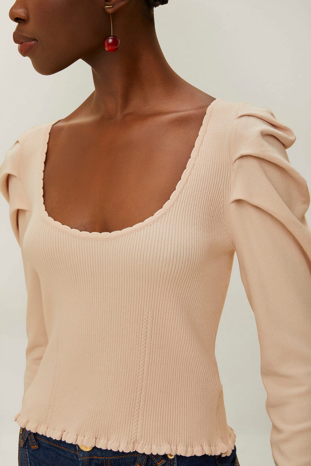 Off-White Knit Corset Top - Image 2
