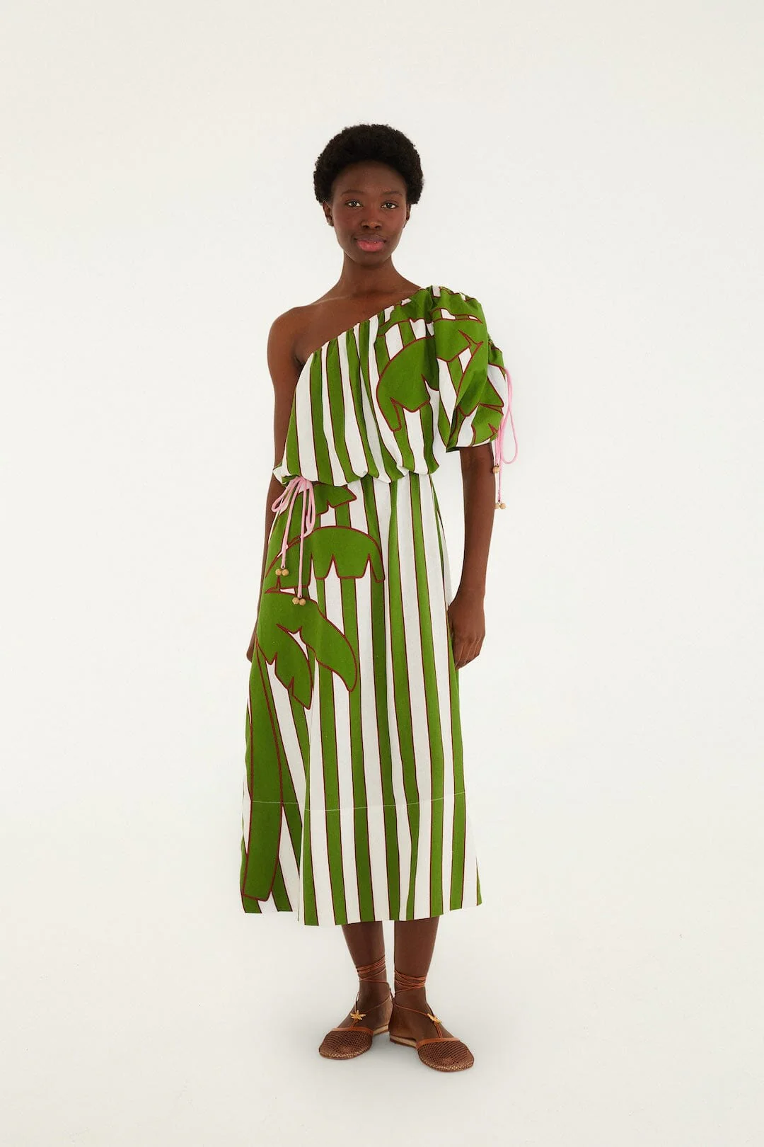 Off-White One-Shoulder Lenzing™ Ecovero™ Euroflax™ Midi Dress