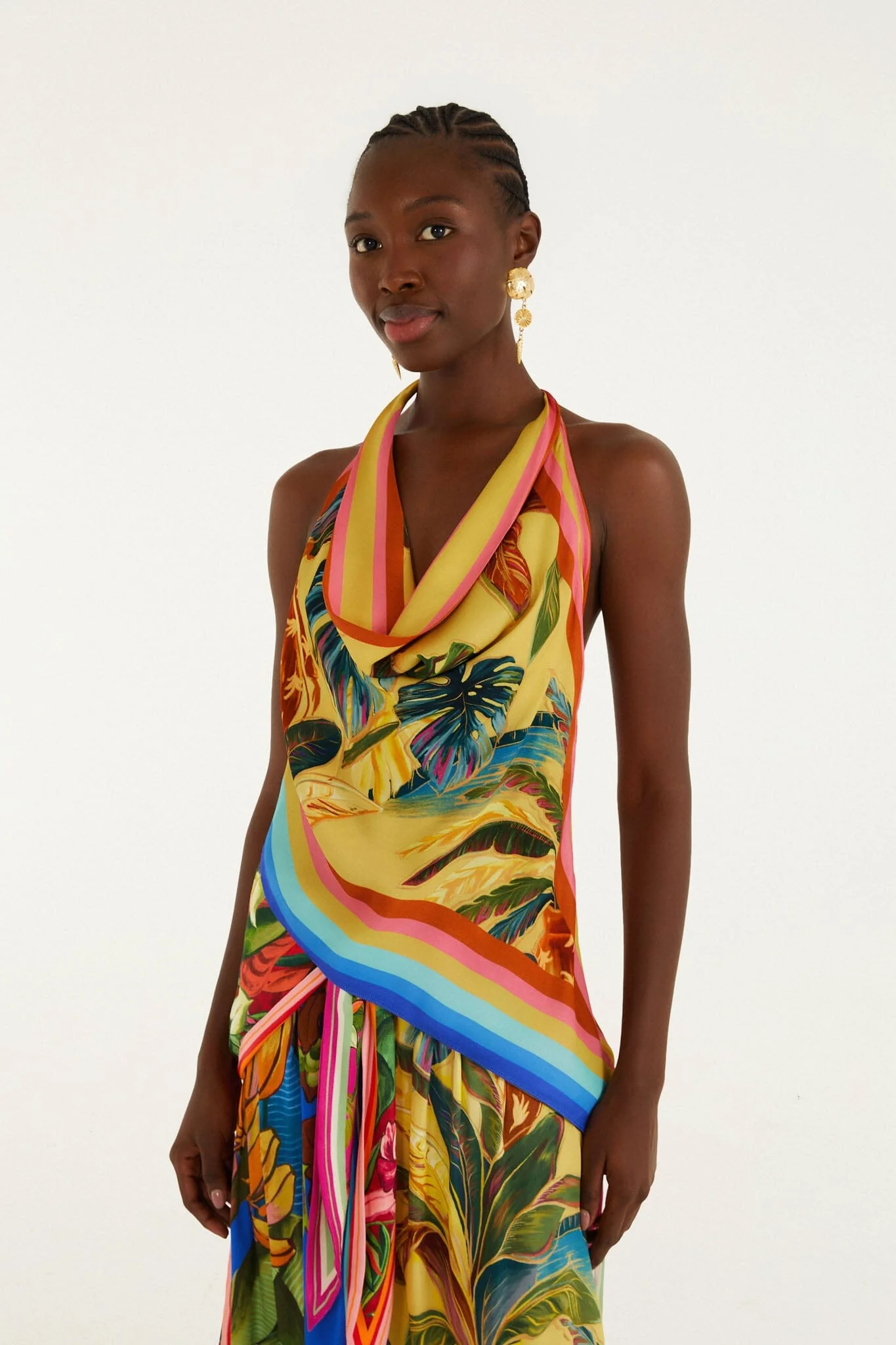 Multicolor Rainbow Summer Scarf Lenzing Ecovero Viscose Blouse
