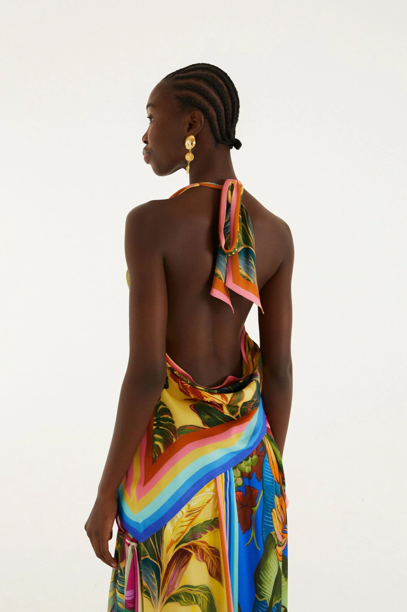 Multicolor Rainbow Summer Scarf Lenzing Ecovero Viscose Blouse - Image 4