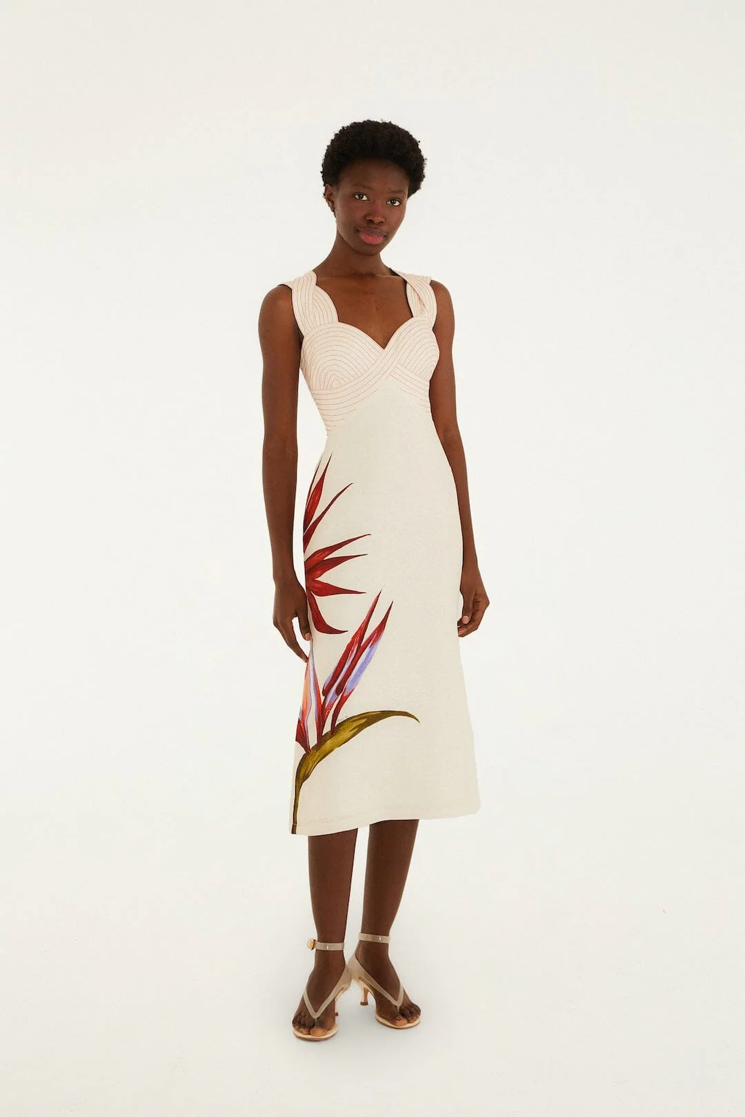Sand Strelitzia Euroflax™ Premium Linen Midi Dress