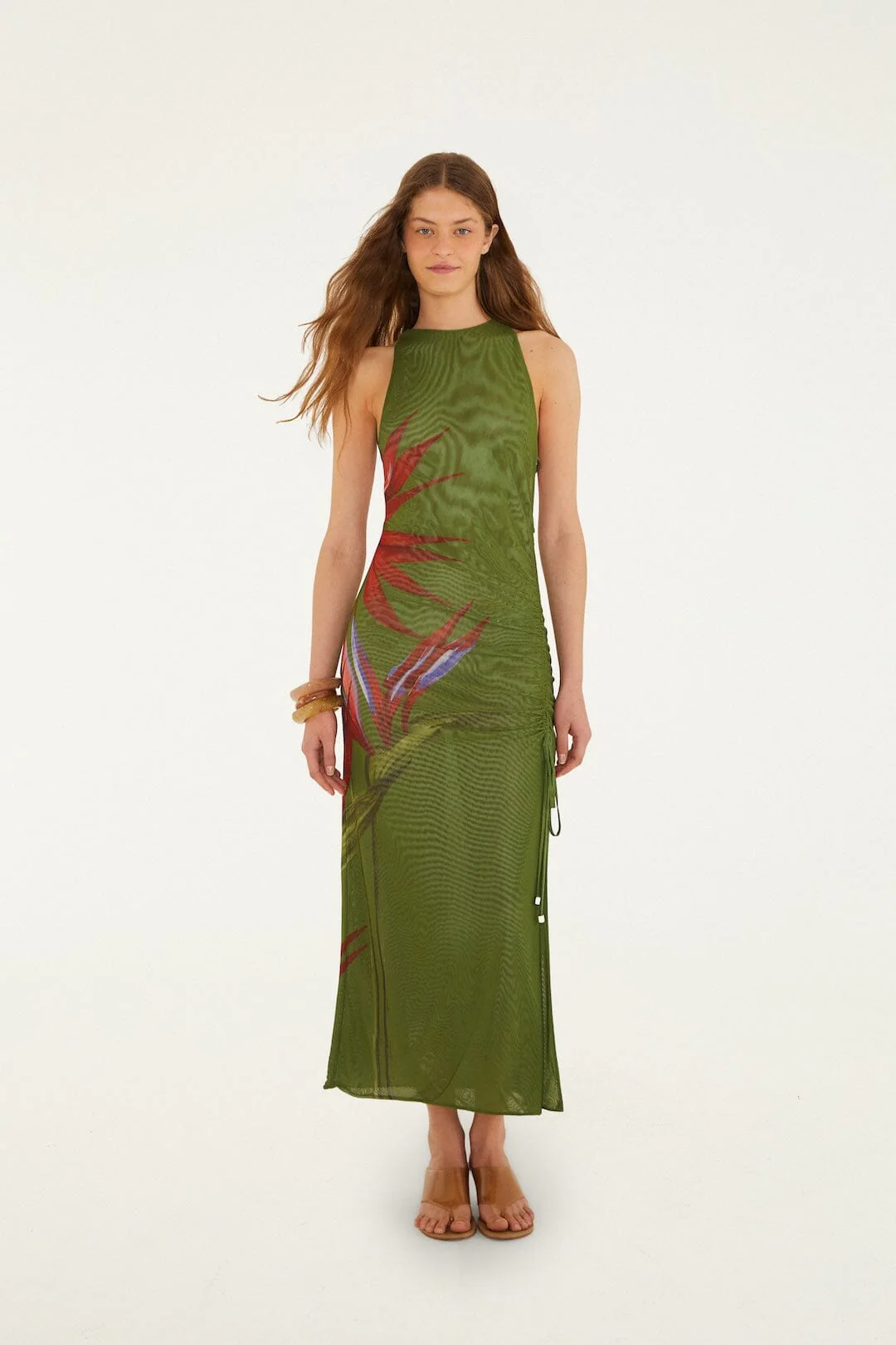 Dark Green Strelitzia Maxi Dress
