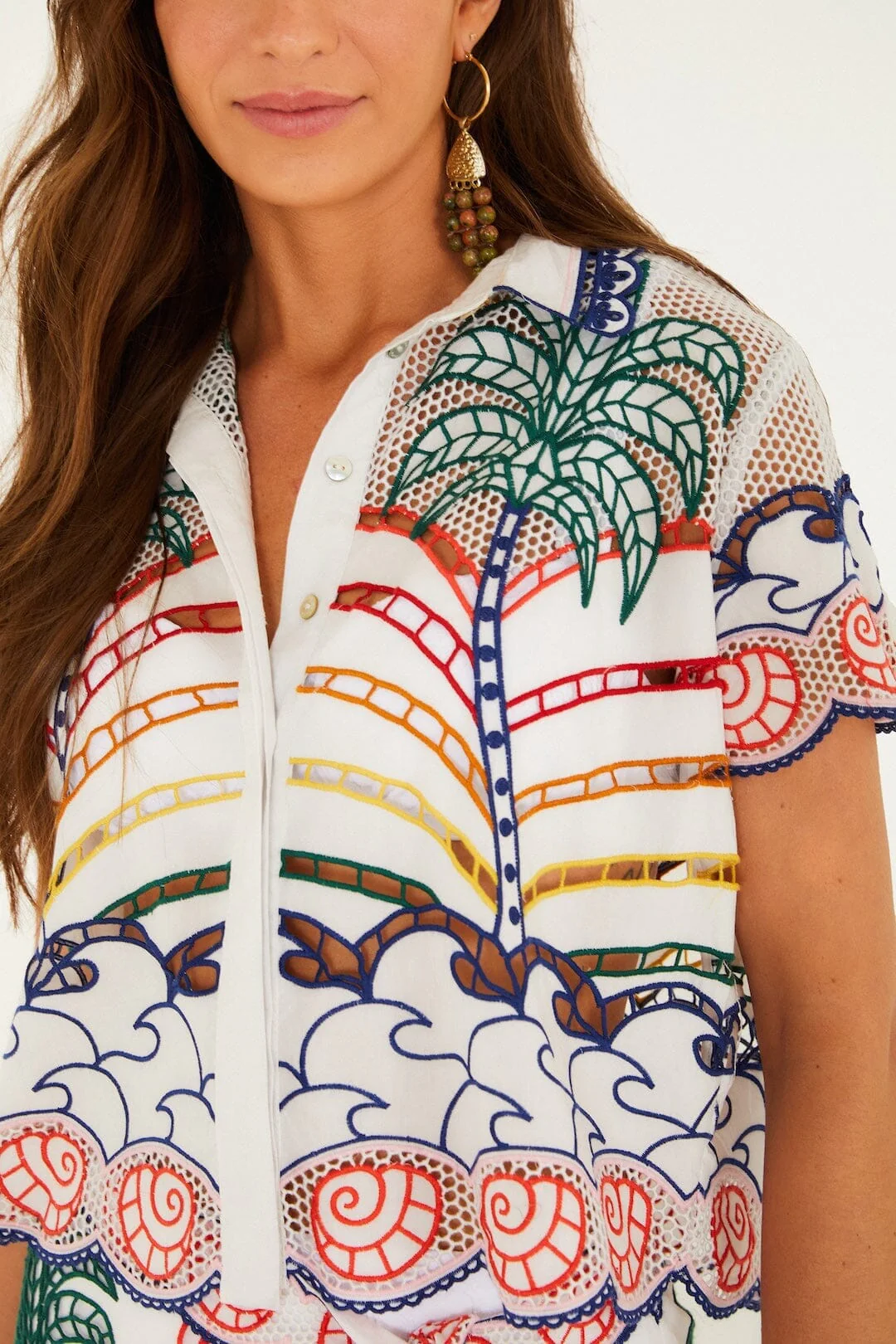 Off-White Tropical Graphic Richelieu Crop Shirt - Image 2