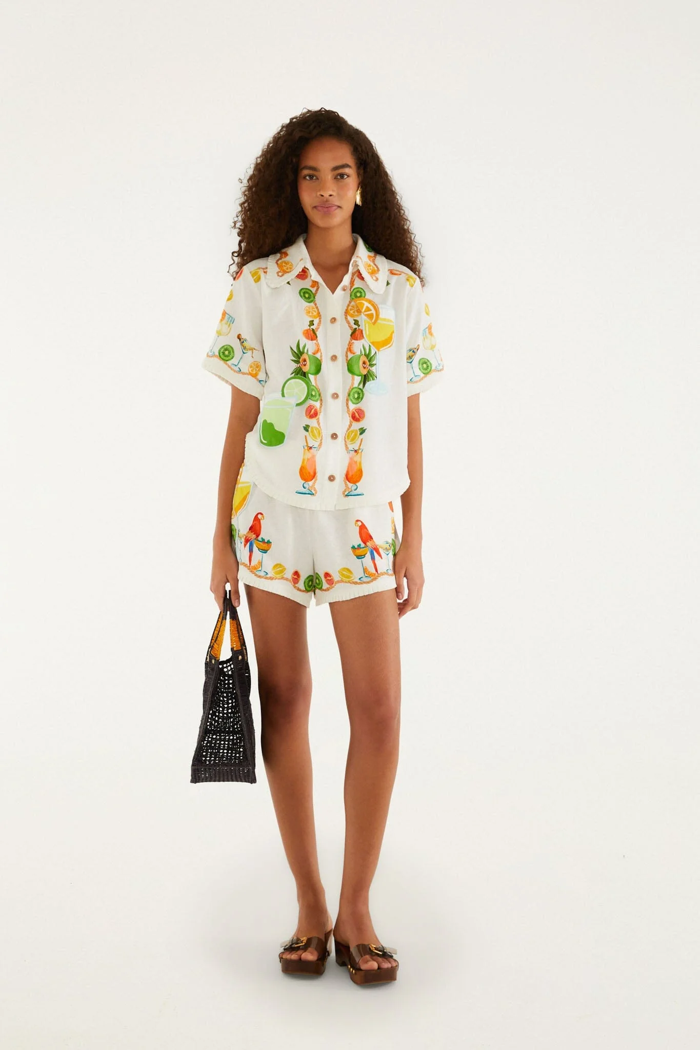 Off-White Tropical Royalty 3d Details Euroflax Premium Linen Shorts